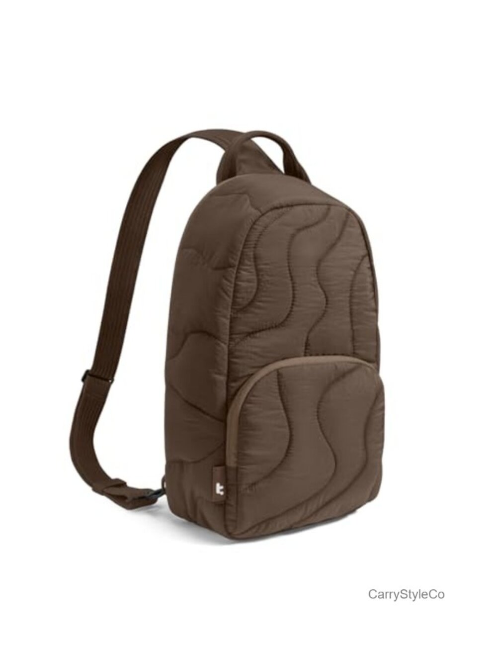 Quilted Puffy Sling Backpack 10L Padded Tech Compartment Crossbody